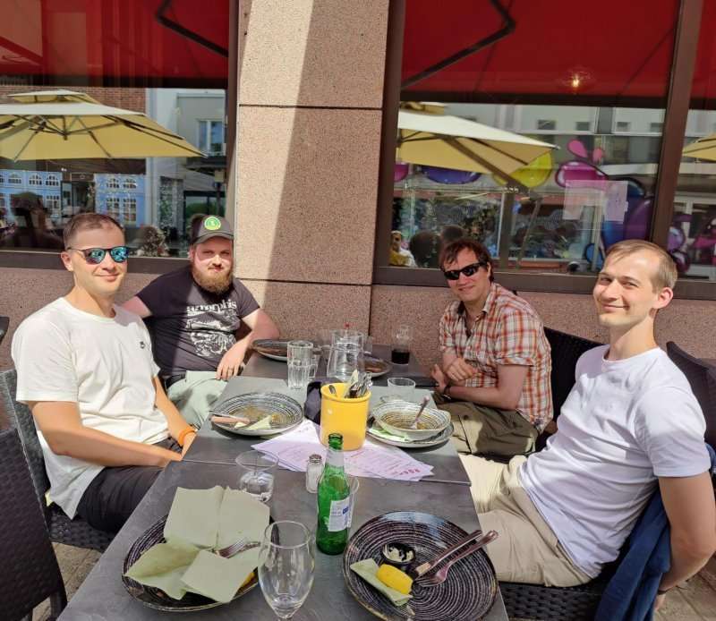 Gleb with his fellow SpinDrivers at a company event