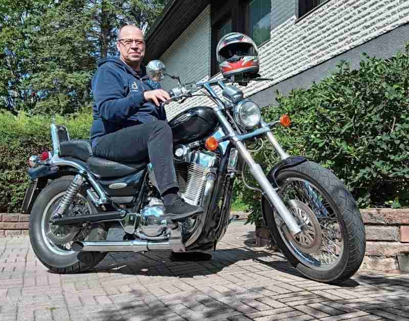 Kyösti and his motorcycle