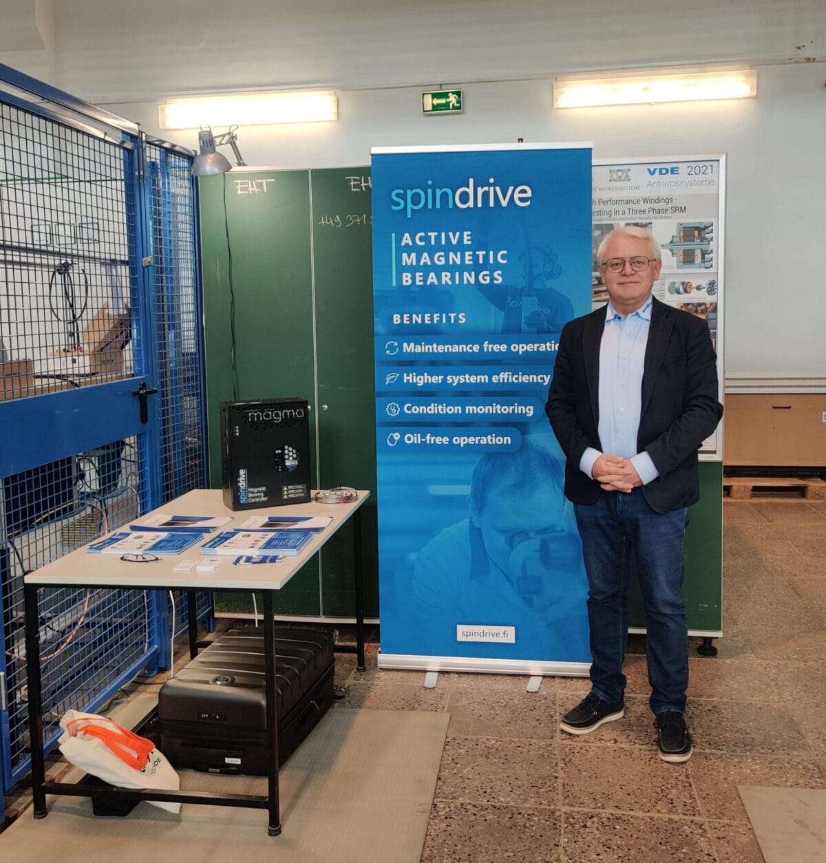 Norbert promoting SpinDrive’s AMB solutions at a fair in Germany
