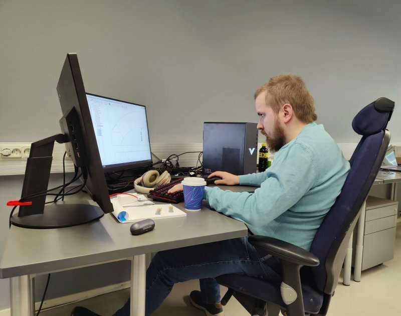 Tuukka working in front of his pc