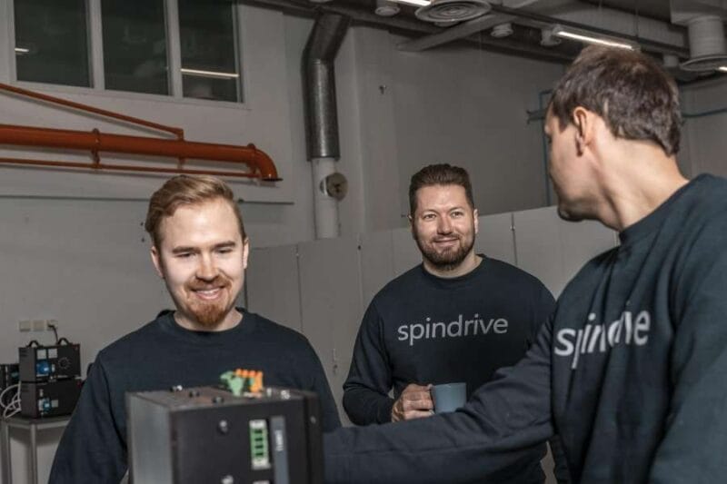 Tech team working together