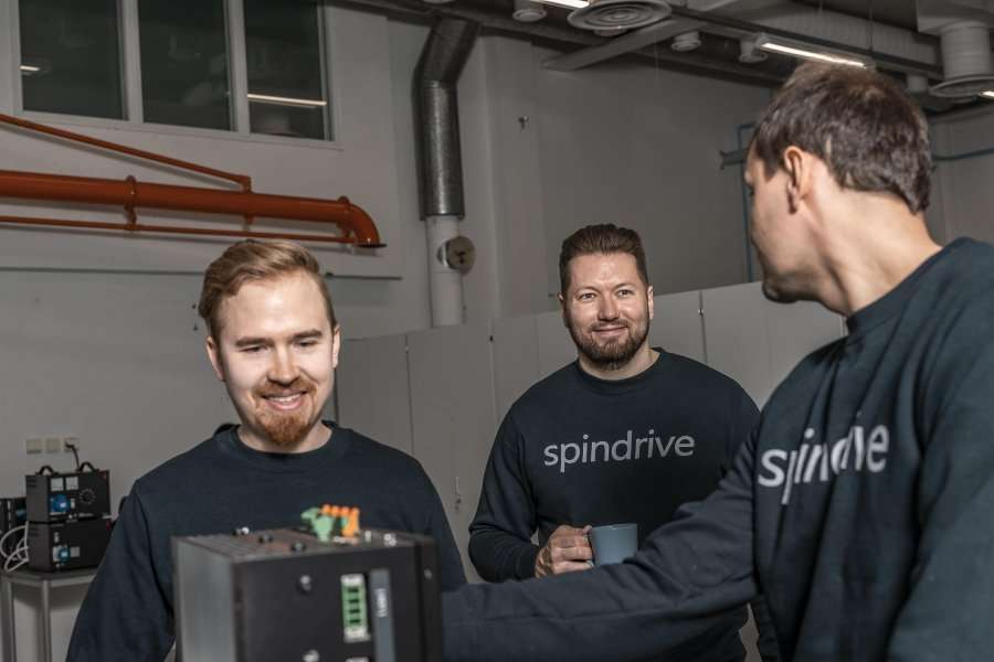 Tech team working together